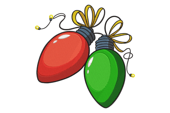 Christmas Lights: A Modern Embroidery Design for Holiday Sales