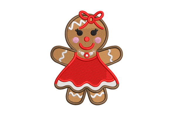 Cute Gingerbread Girl Embroidery Design