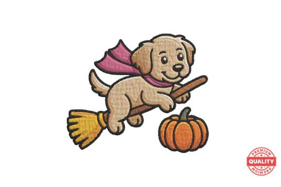 Flying Dog with Pumpkin: A Whimsical Halloween Embroidery Review