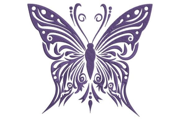 Ornate Butterfly Embroidery Design in Purple Review
