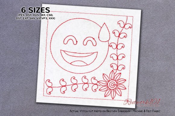 Pretty Smiling Face with Sweat Redwork Review