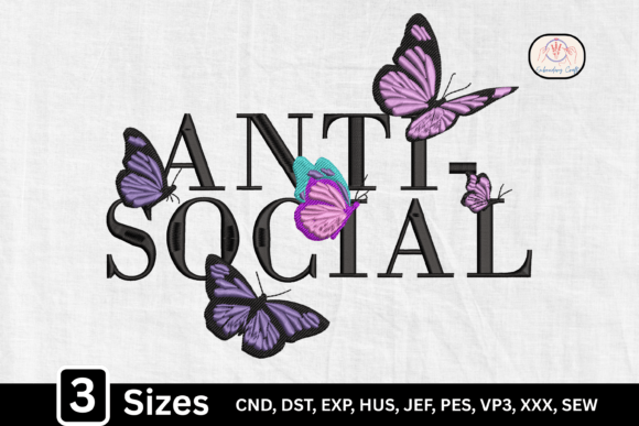 Review: Aesthetic Anti Social Butterfly Embroidery Design